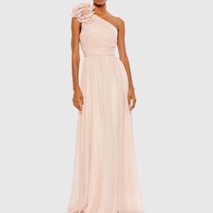 Elegant One-Shoulder Pink Dress